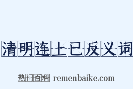 清明连上已反义词是什么意思的图片